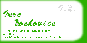 imre moskovics business card